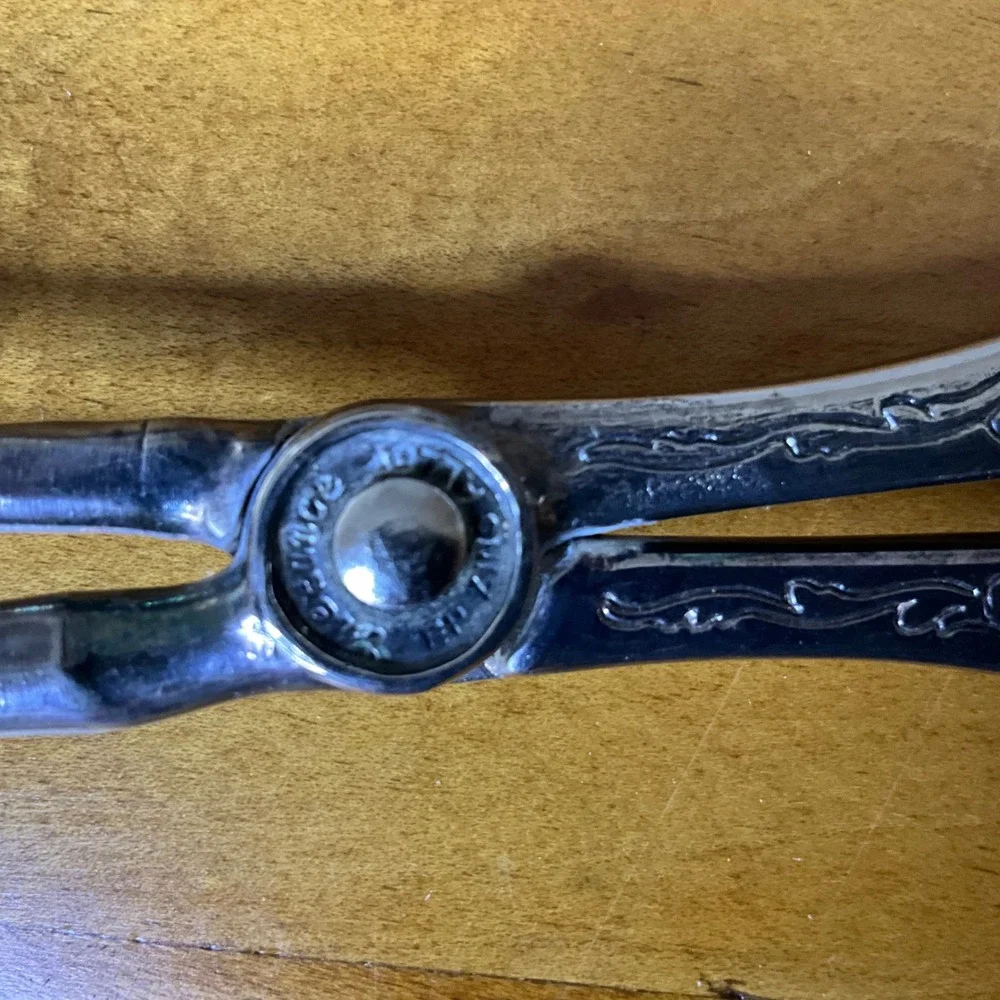 Vintage Ornate Silver Serving Tongs‎ with Spoon and Fork Serving Utensils